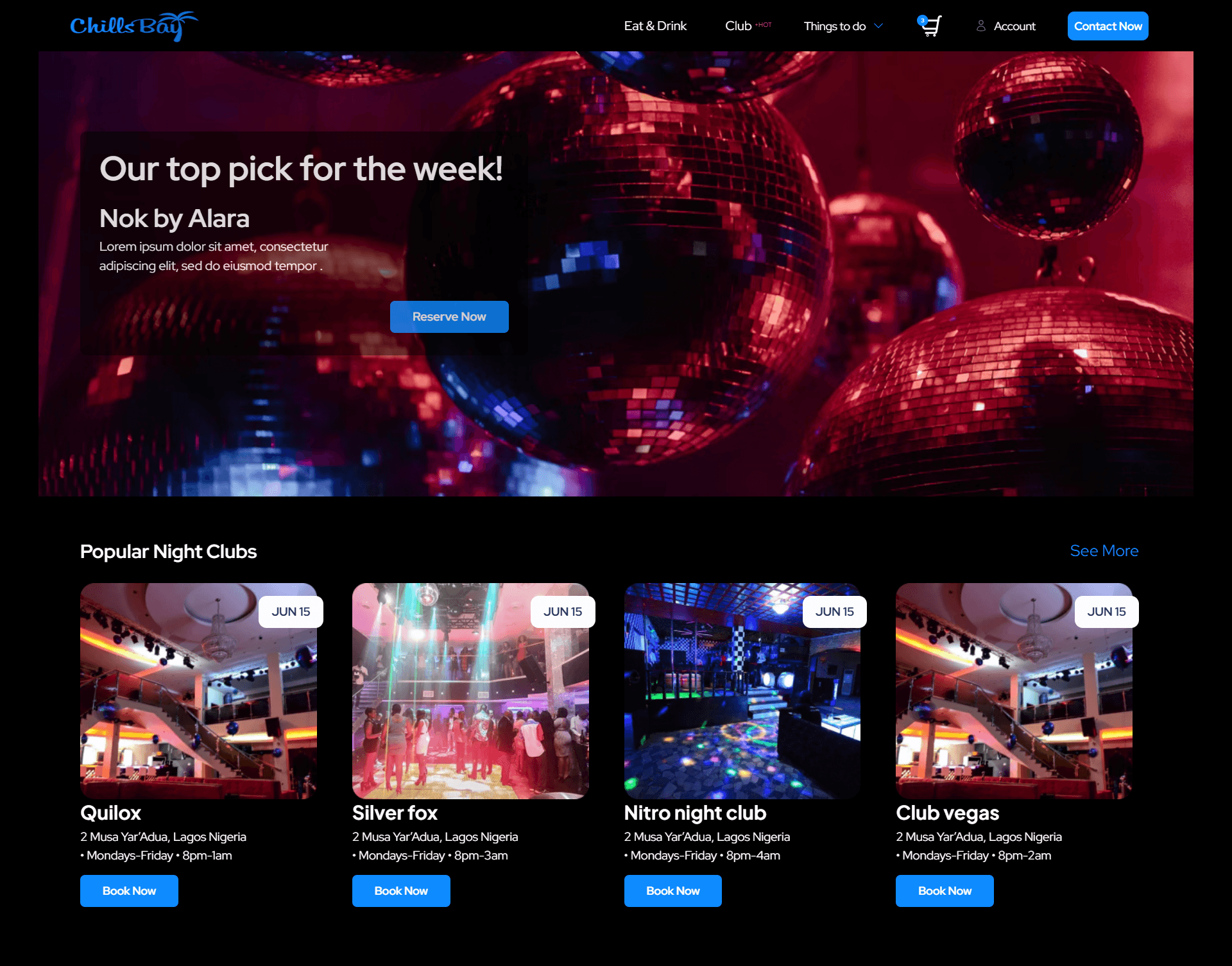 Creative Web Design for ChillsBay.