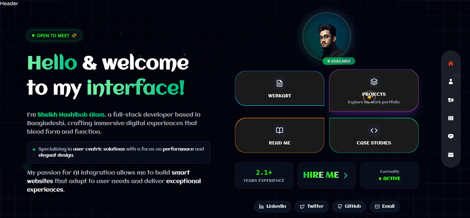 Modern & Minimal Portfolio Website.